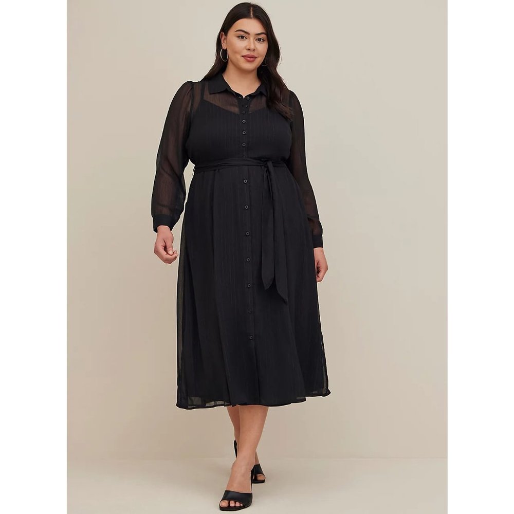 Torrid Maxi Woven Shirt Dress size 1